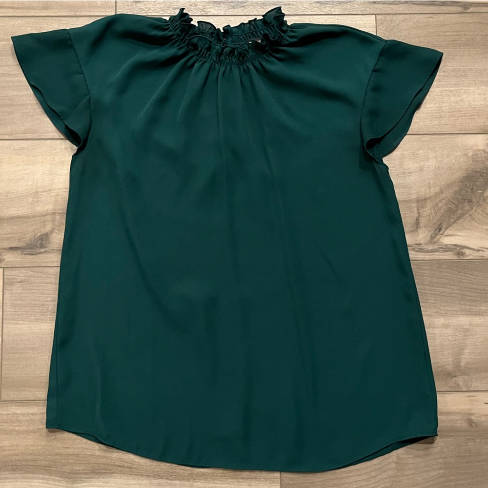 Express Sheer Green Blouse Top Size Medium